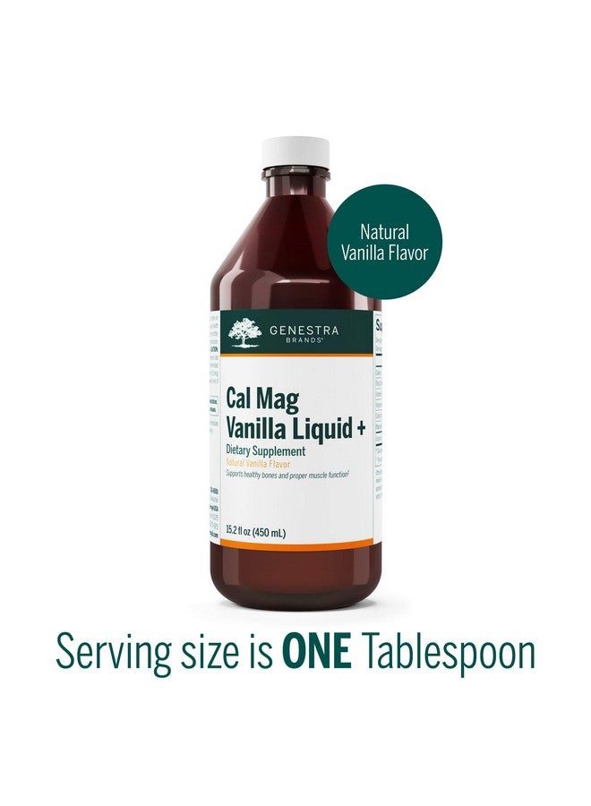 Genestra Brands Cal Mag Vanilla Liquid + | Calcium-Magnesium Supplement | 15.2 fl. oz. - Image 3