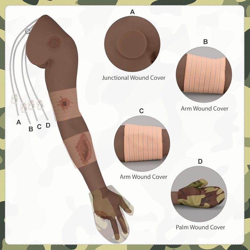 MedEduQuest Wound Packing Arm Trainer Wearable Haemorrhage Control Simulator for Tourniquet Training and Stop The Bleed Training  Dark - Image 2