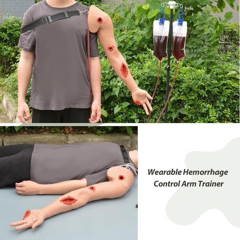 MedEduQuest Wound Packing Arm Trainer Wearable Haemorrhage Control Simulator for Tourniquet Training and Stop The Bleed Training  Dark - Image 4