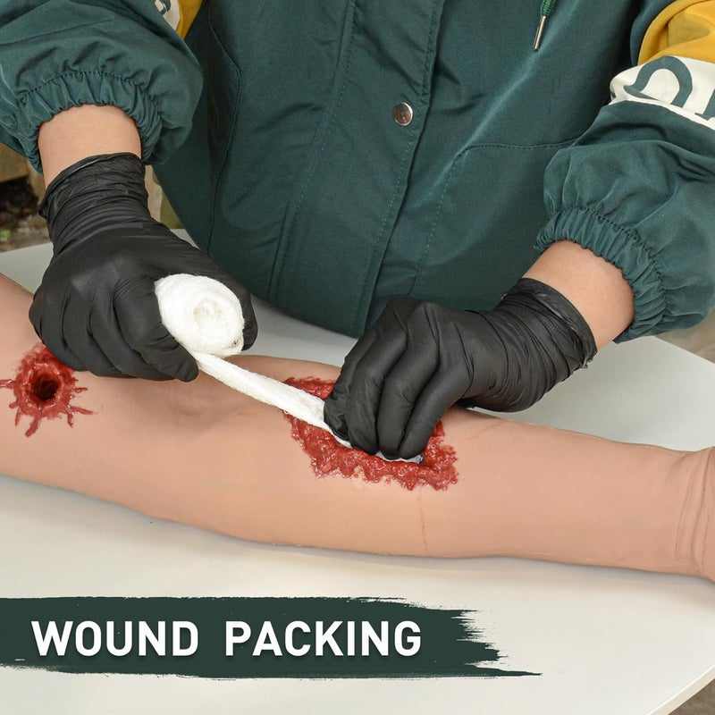 MedEduQuest Wound Packing Arm Trainer Wearable Haemorrhage Control Simulator for Tourniquet Training and Stop The Bleed Training  Dark - Image 5