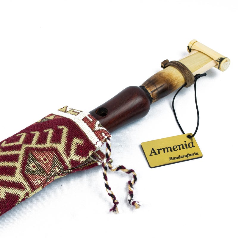 HandCraftoria ARMENIAN DUDUK handmade from ARMENIA engraved eternity sign and Hayastan on it - Oboe Balaban Woodwind Instrument Apricot Wood - Playing Instruction - Gift National case - Image 4