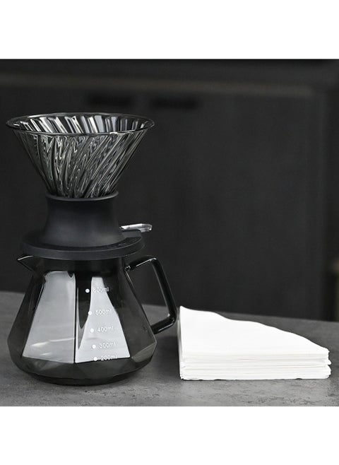 Smart Coffee Dripper Set: Manual Pour Over Coffee Maker with Glass Carafe, Reusable Filter, and Scale - Perfect for Home, Cafe, or Camping- Ideal Gift Kit