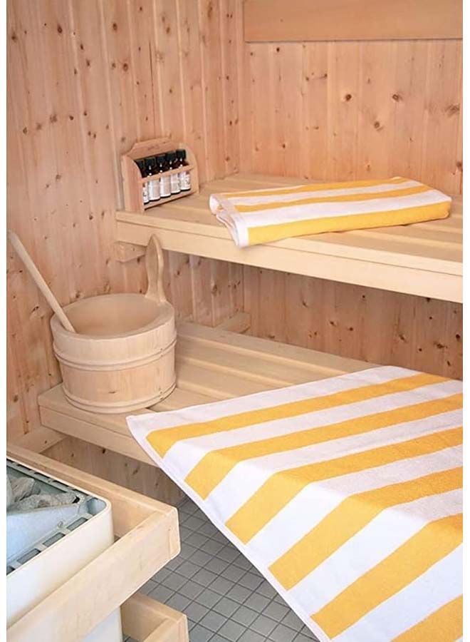 SIGNOOLA Kids Beach Towel Striped 100x50 cm-White-Yellow  - Image 4