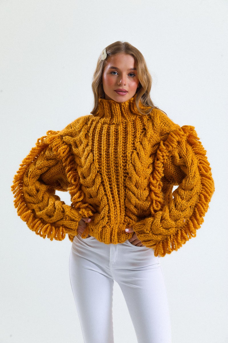 Estako Cozy Thick & Quick Yarn (4 Skeins Pack) 20% Wool 80% Acrylic Soft Super Bulky Weight #6 Knitting and Crocheting Yarn (4 x 3.52 Oz) / (4 x 65 Yrds) (52099-Dark Orange) - Image 4