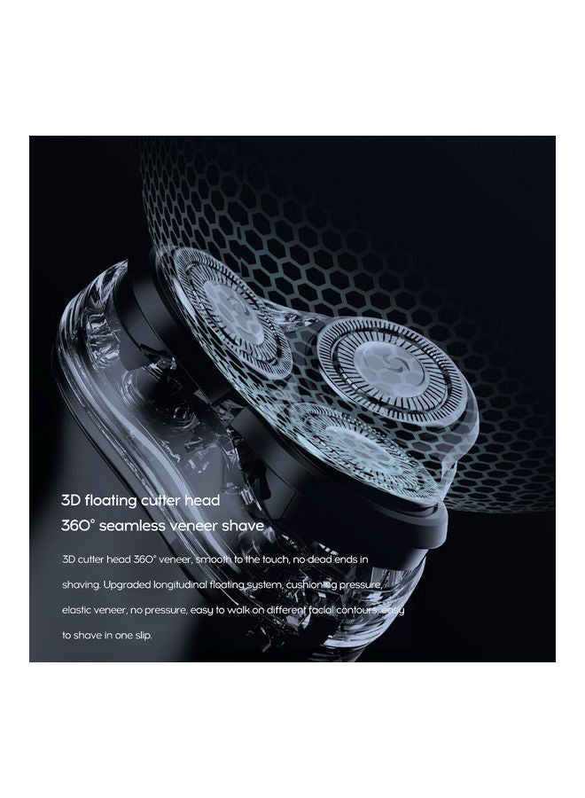 NIBEMINENT 3D Rechargeable Electric Shaver Black/Blue - Image 2