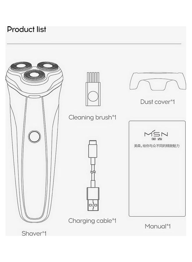 NIBEMINENT 3D Rechargeable Electric Shaver Black/Blue - Image 5