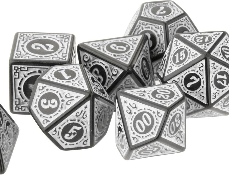 klarako 7 Pack DND Dice Sets Polyhedral Dice Great for Role Playing Table Game - White - Image 4