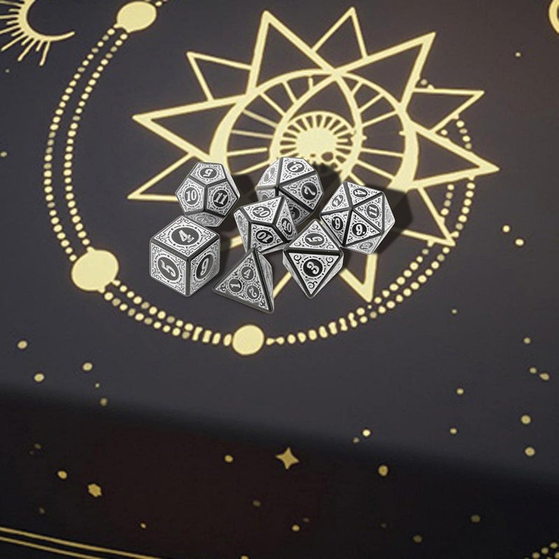 klarako 7 Pack DND Dice Sets Polyhedral Dice Great for Role Playing Table Game - White - Image 2