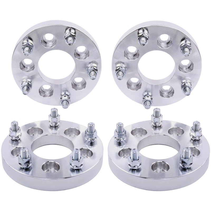 محولات العجلات DCVAMOUS 4PC 5x45 إلى 5x55 بوصة 1 مع 12 مسمار متوافقة مع فورد جيب لينكولن 5 لوج لرانجلر ليبرتي شيروكي كومانشي TJ YJ XJ KJ KK ZJ MJ رينجر موستانج تورس إكسبلورر