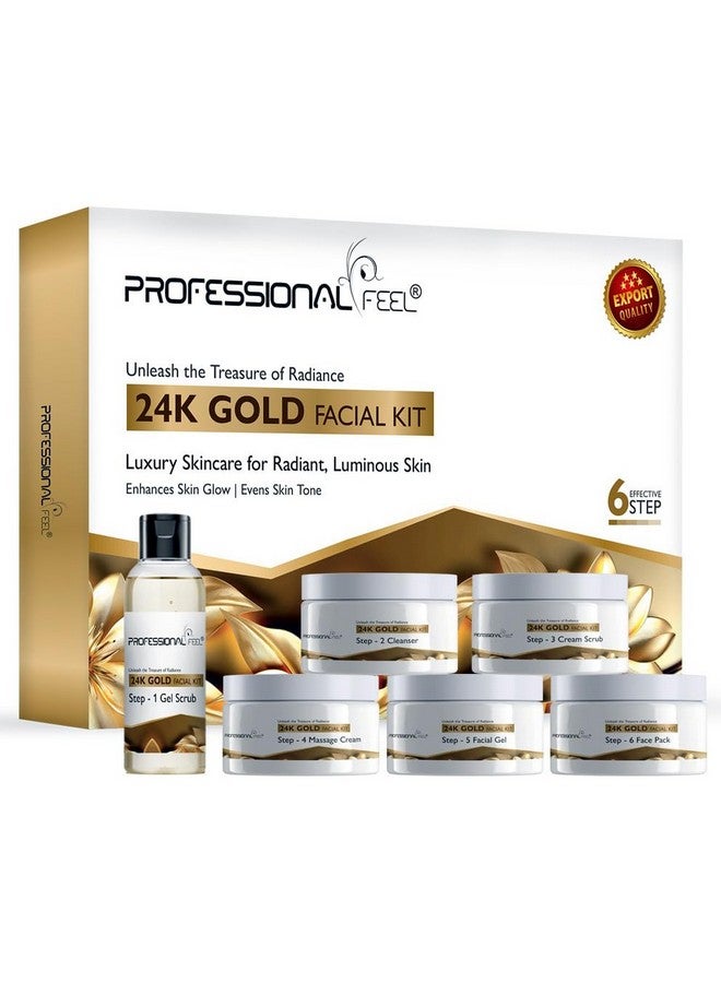 Professional Feel Herbal 24K Gold Facial Kit, Luxury Radiant & Fairness (Set of 6) 600 gm - Image 1