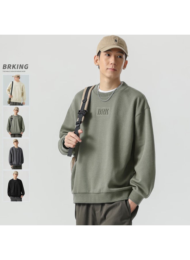 Wood Soon Men's Hoodie  Autumn New Couple Casual Long Sleeve T-shirt Autumn Winter Fleece Thick Loose Crewneck Top - Image 1