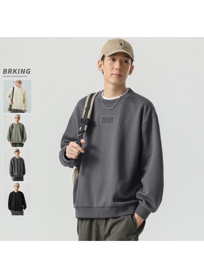 Wood Soon Men's Hoodie  Autumn New Couple Casual Long Sleeve T-shirt Autumn Winter Fleece Thick Loose Crewneck Top - Image 4