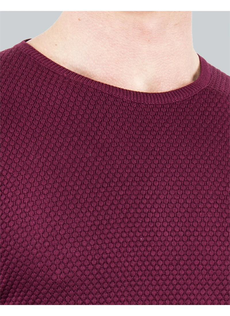 Tudors Cotton Men's Sweater - Claret Red Honey