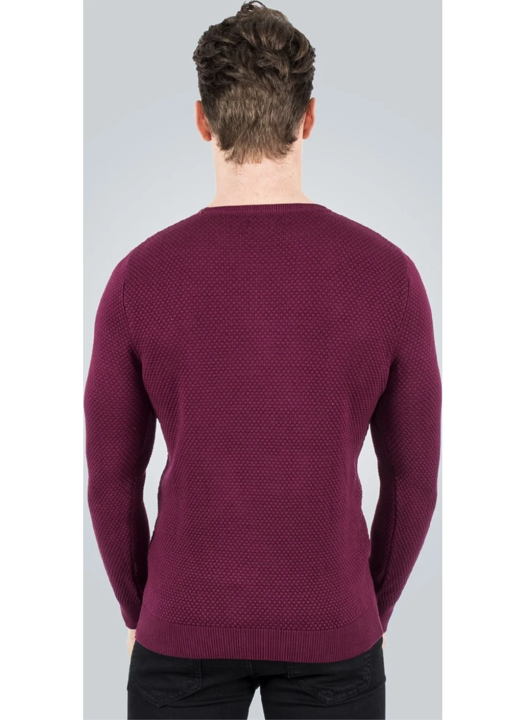 Tudors Cotton Men's Sweater - Claret Red Honey