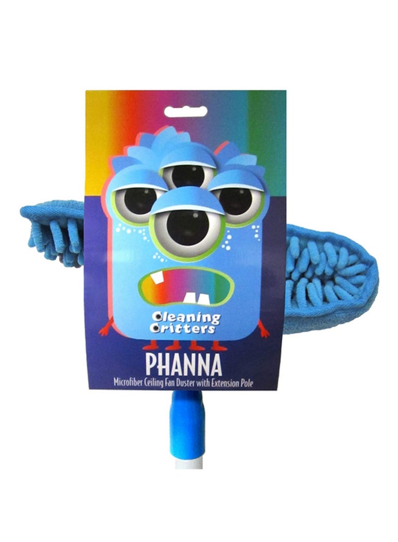 ETTORE Contour Shape Fan Duster White and Blue - Image 3