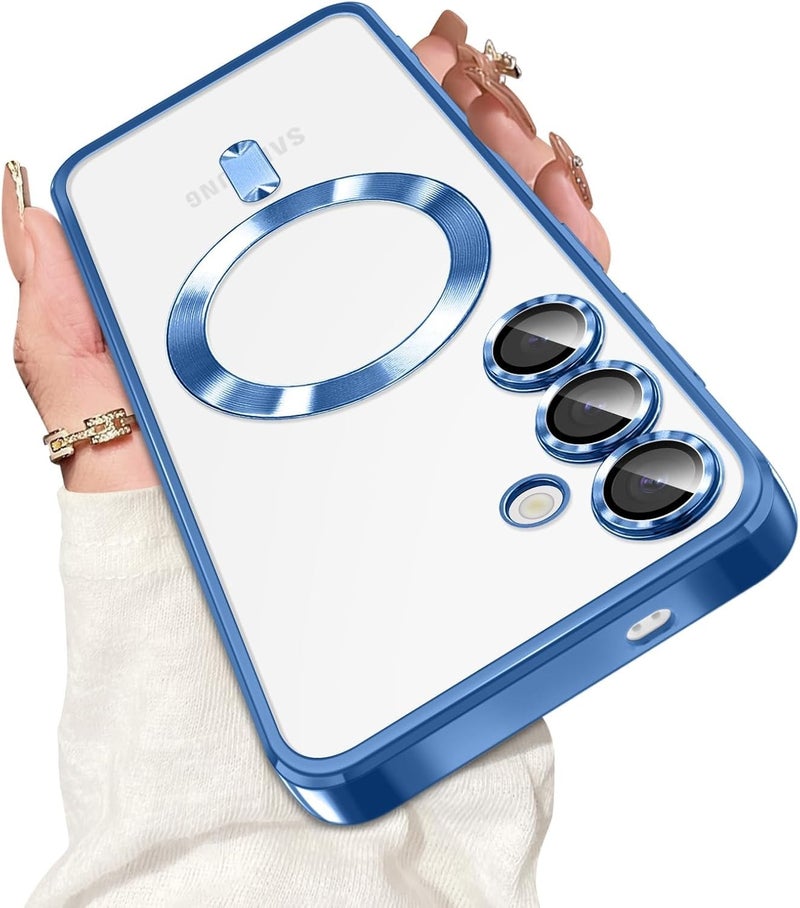 Grabist Phone Case For Samsung Galaxy A16 4G/5G, Clear case with camera lens protector Full protection, MagSafe compatible, scratch-resistant, anti-yellowing (Light blue) - Image 1