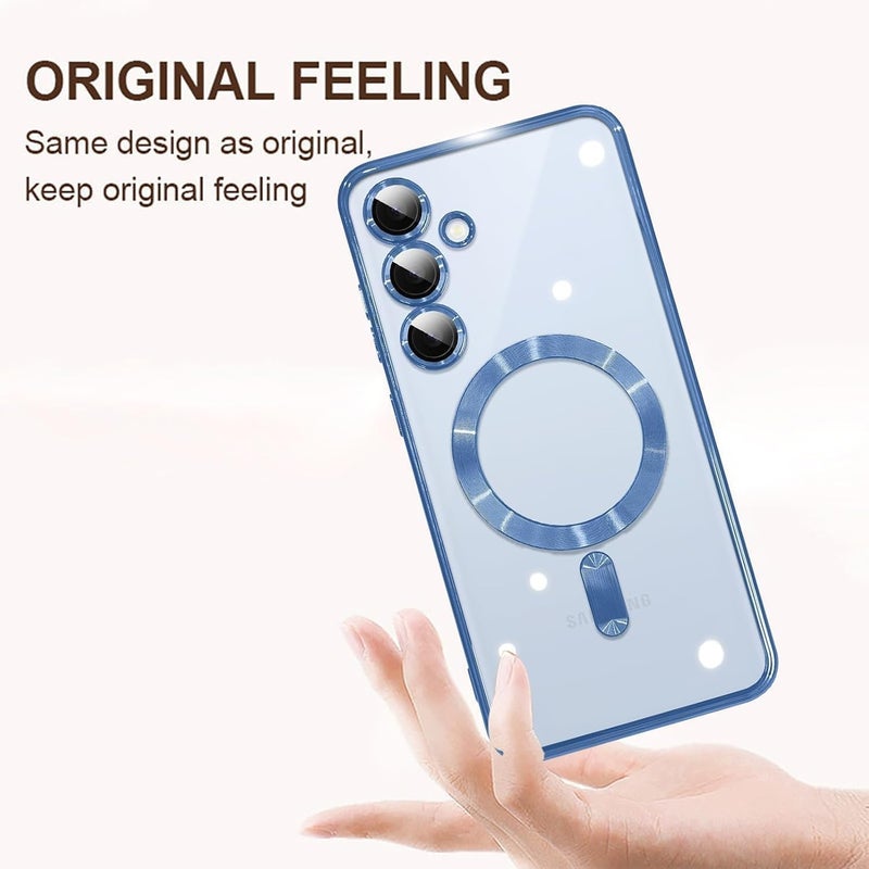 Grabist Phone Case For Samsung Galaxy A16 4G/5G, Clear case with camera lens protector Full protection, MagSafe compatible, scratch-resistant, anti-yellowing (Light blue) - Image 4