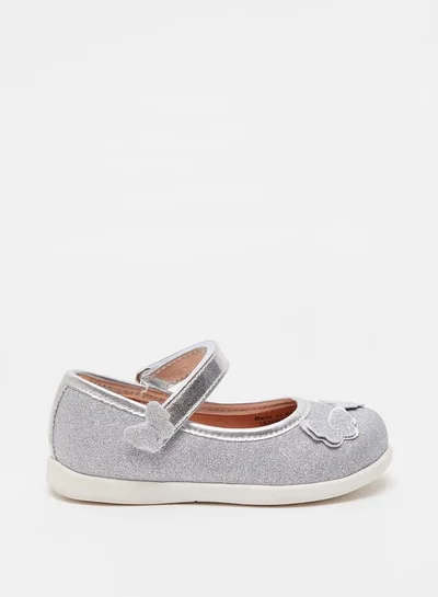 Barefeet Embellished Mary Jane Shoes with Hook and Loop Closure