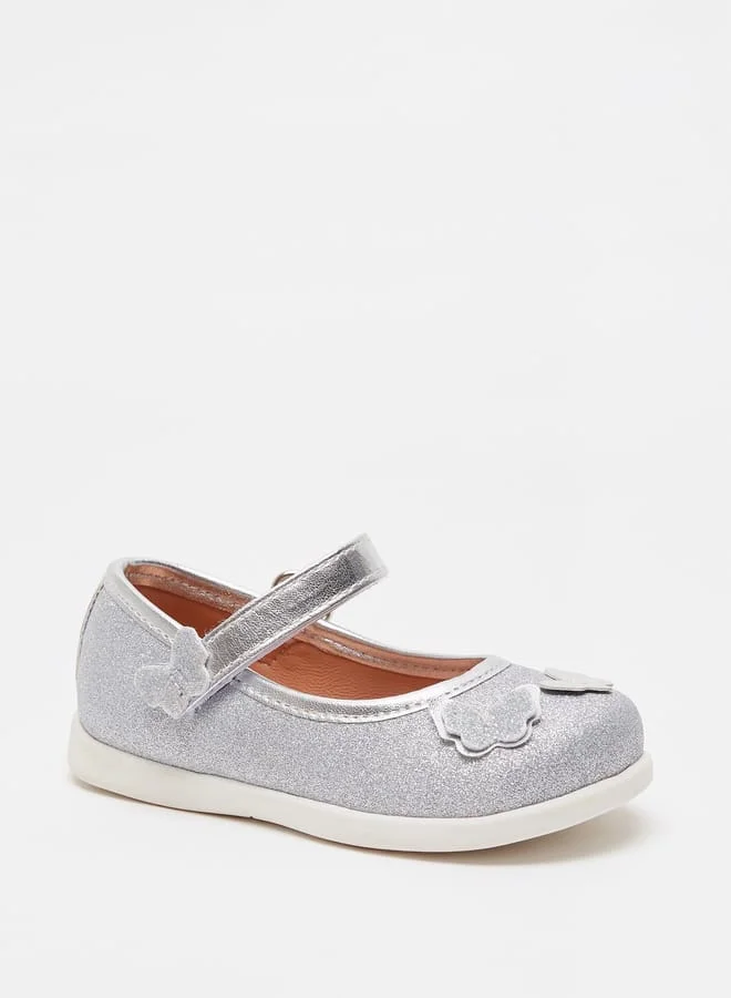 بيرفيت Embellished Mary Jane Shoes with Hook and Loop Closure