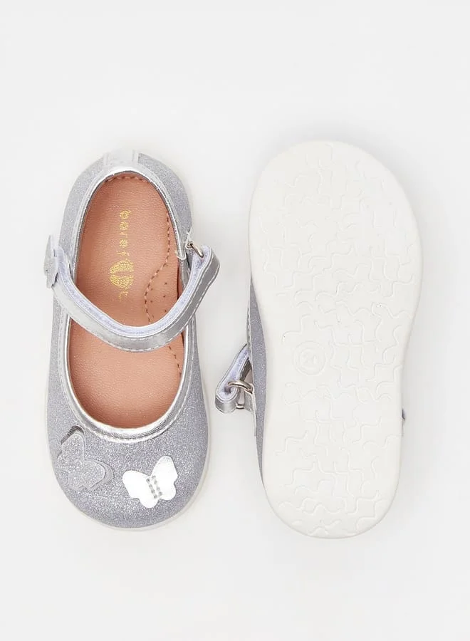 بيرفيت Embellished Mary Jane Shoes with Hook and Loop Closure