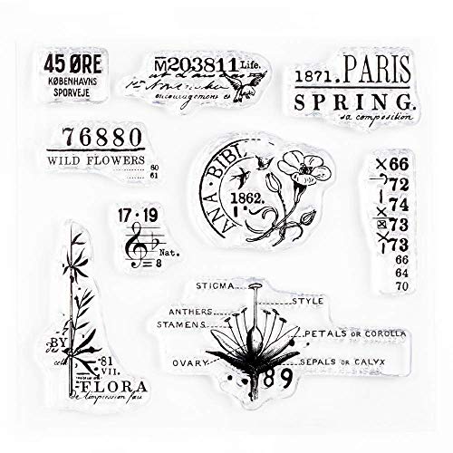 Wintertime Crafts Spring Vintage Small Clear Stamps 4x4 inch by Wintertime Crafts for Scrapbooking and Art Journals - Image 1