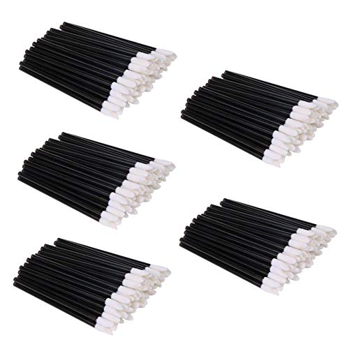 EVERMARKET(TM) 500 Pieces Disposable Lip Brushes Lipstick Gloss Wands Applicator Makeup Tool Kits, Black - Image 1