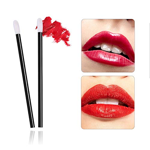 EVERMARKET(TM) 500 Pieces Disposable Lip Brushes Lipstick Gloss Wands Applicator Makeup Tool Kits, Black - Image 3
