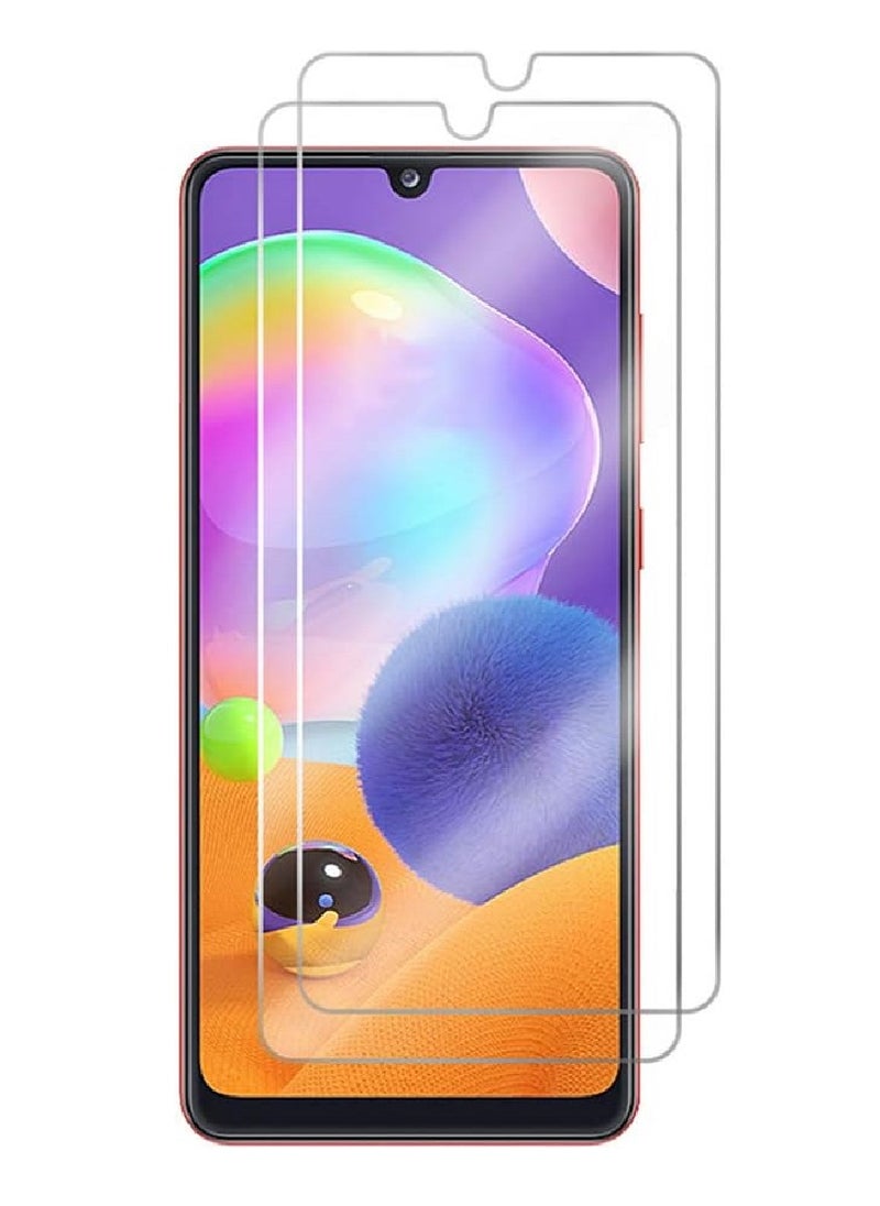 Super 2 Pieces Tempered Glass Screen Protector Clear Designed For Samsung Galaxy A31 Full Screen Coverage And Bubble Free - Image 1