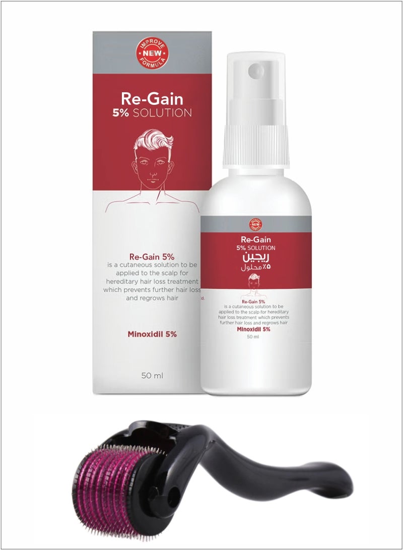 Top Pick Re-Gain Minoxidil solution 50ml With Roller 0.5mm