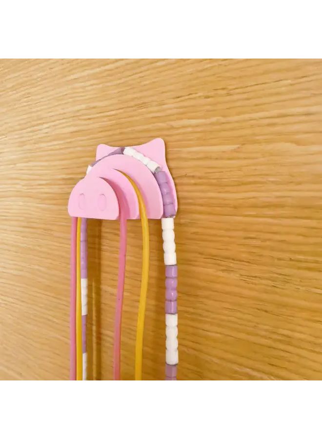 Pink Pig Wall Mounted Organizer Key Holder Cord Hanger Multi Hook Dorm Decor Gift - Image 4