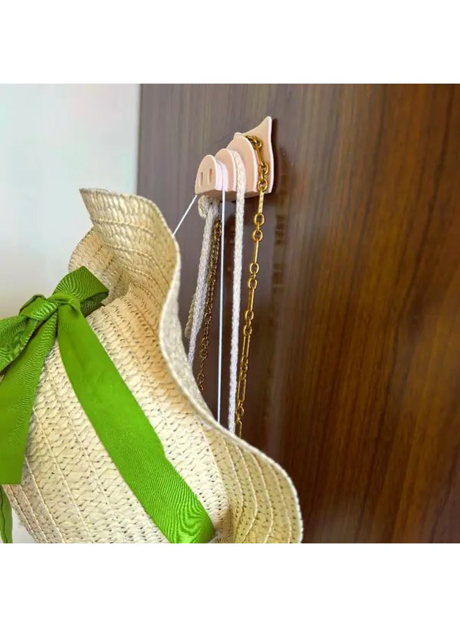Pink Pig Wall Mounted Organizer Key Holder Cord Hanger Multi Hook Dorm Decor Gift - Image 1