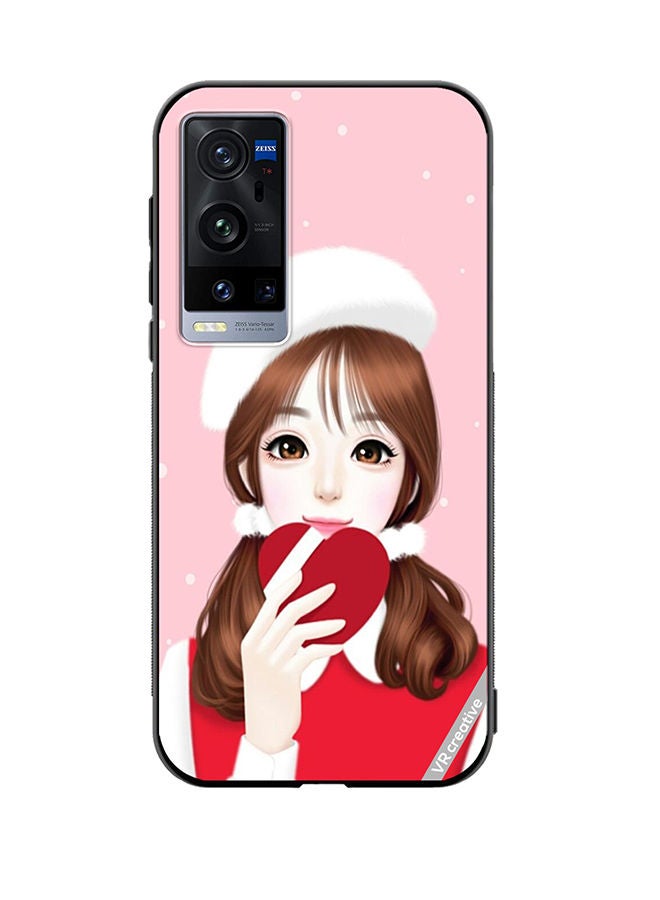 VR CREATIVE Protective Case Cover For Vivo X60 Pro Plus Girl Holding Heart Design Multicolour - Image 1