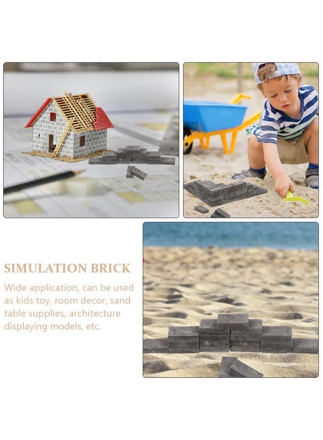 Vaguelly 150 Pcs Miniature Brick 1: 16 Mini Grey Wall Bricks Model Clay Brick Set Diorama Landscaping Accessories - Image 4