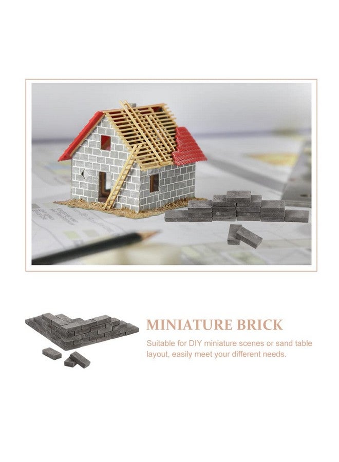 Vaguelly 150 Pcs Miniature Brick 1: 16 Mini Grey Wall Bricks Model Clay Brick Set Diorama Landscaping Accessories - Image 5