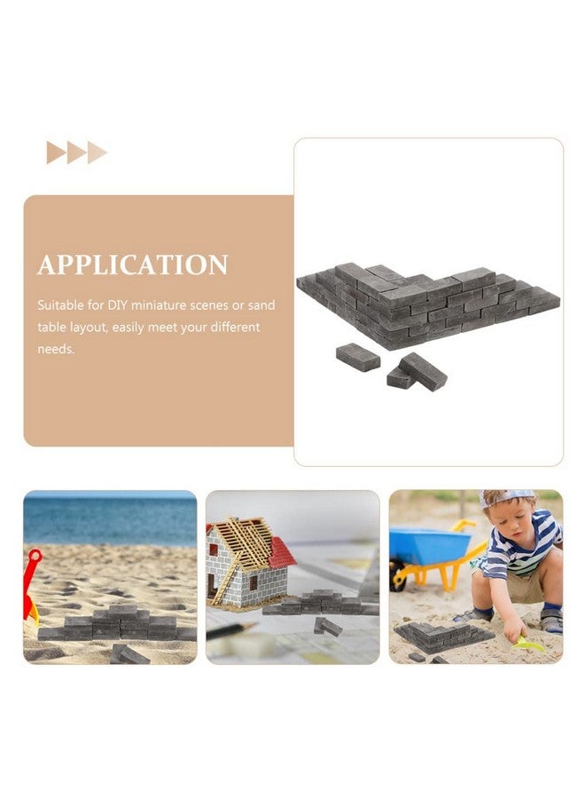 Vaguelly 150 Pcs Miniature Brick 1: 16 Mini Grey Wall Bricks Model Clay Brick Set Diorama Landscaping Accessories - Image 3