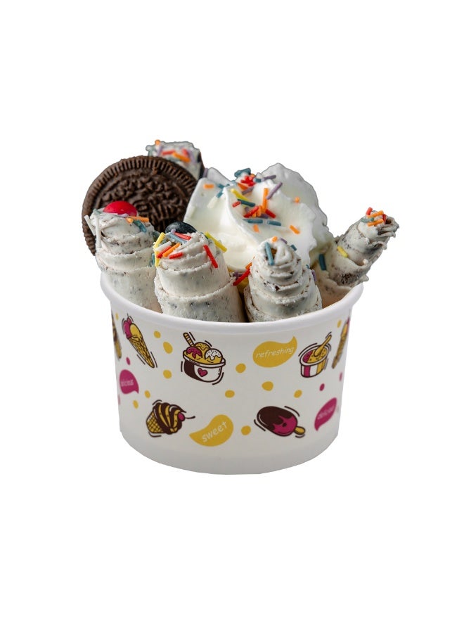 IDEAL PACK Disposable Paper Ice Cream Bowls – 100 Pack | Small, Medium & Large Sizes | Eco-Friendly, Leak-Proof Dessert Cups for Parties, Catering, Events, Frozen Yogurt, Sundaes & Snacks Medium  - Image 5