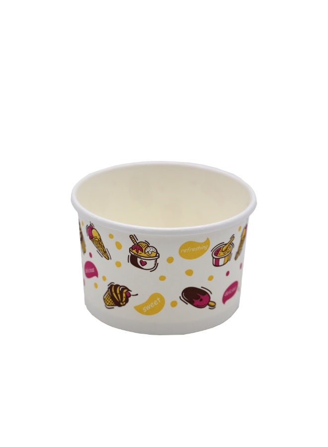 IDEAL PACK Disposable Paper Ice Cream Bowls – 100 Pack | Small, Medium & Large Sizes | Eco-Friendly, Leak-Proof Dessert Cups for Parties, Catering, Events, Frozen Yogurt, Sundaes & Snacks Medium  - Image 1