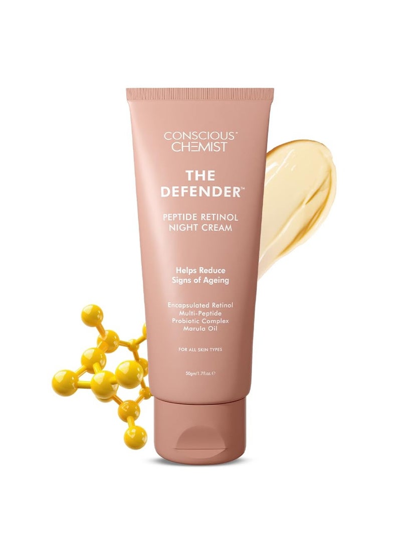 Conscious Chemist 0.2% Retinol Moisturizer Cream | 50g | Pro-Collagen Night Cream For Men & Women, Multi peptide Anti aging Face cream, Reduces Fine lines, Neck lines & Wrinkles, All Skin Types - Image 1