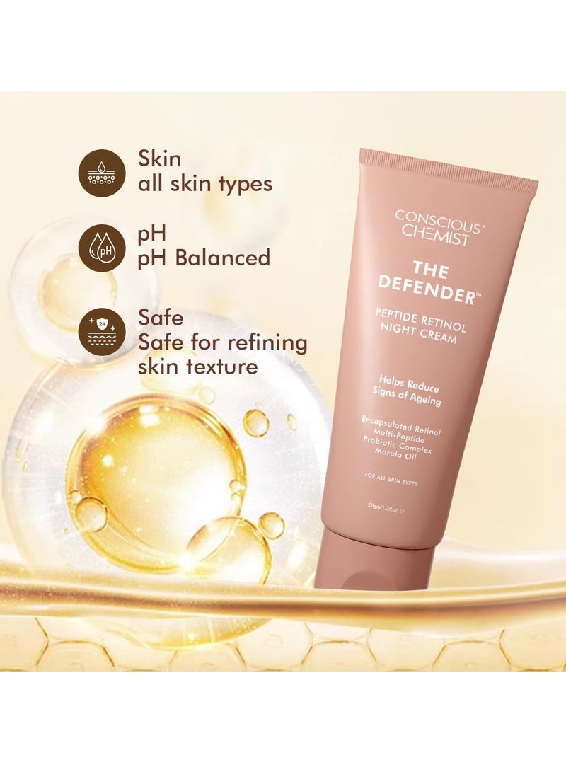 Conscious Chemist 0.2% Retinol Moisturizer Cream | 50g | Pro-Collagen Night Cream For Men & Women, Multi peptide Anti aging Face cream, Reduces Fine lines, Neck lines & Wrinkles, All Skin Types - Image 2