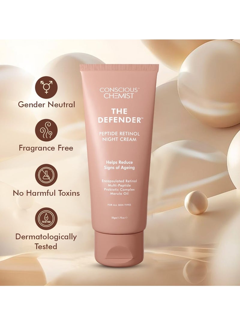 Conscious Chemist 0.2% Retinol Moisturizer Cream | 50g | Pro-Collagen Night Cream For Men & Women, Multi peptide Anti aging Face cream, Reduces Fine lines, Neck lines & Wrinkles, All Skin Types - Image 5