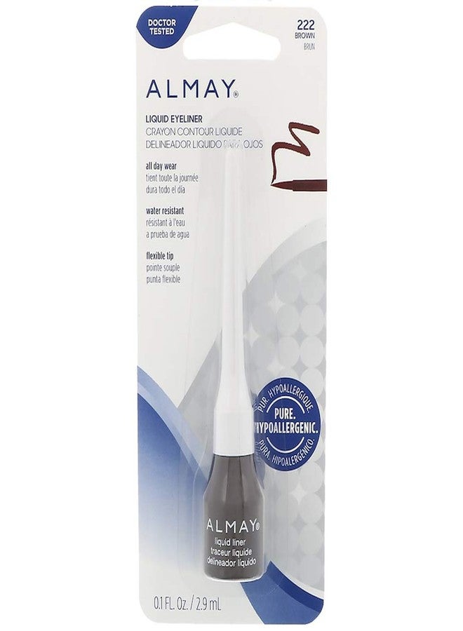 Almay Eyeliner Liquid Line, Brown [222], 0.1 oz (Pack of 4)