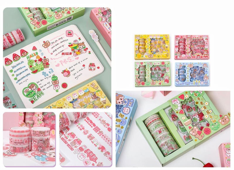 Crackles Washi Tape Set, Cute Washi Tape Set, Designer Decorative Masking Tapes for DIY Crafts Arts Scrapbooking Bullet Journal Planners –(Random Design and Color)- Pack of 1 - Image 1