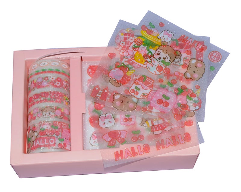 Crackles Washi Tape Set, Cute Washi Tape Set, Designer Decorative Masking Tapes for DIY Crafts Arts Scrapbooking Bullet Journal Planners –(Random Design and Color)- Pack of 1 - Image 4