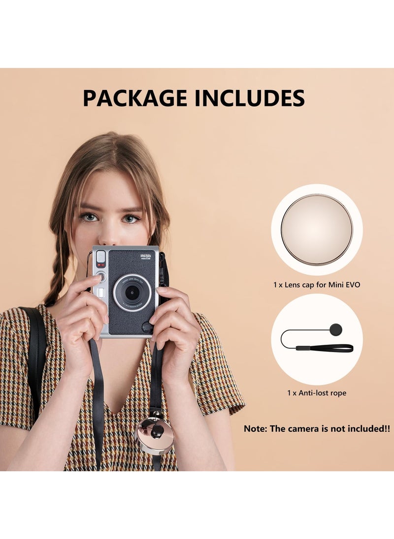 SYOSI - Mini EVO Lens Cap, Lens Protective Cap, Fuji Mini Accessories for Fuji Instax Mini Evo Lens Cover with Anti Loss Rope, PC Material Mini Evo Lens Cap with Flocking Internal - Image 1