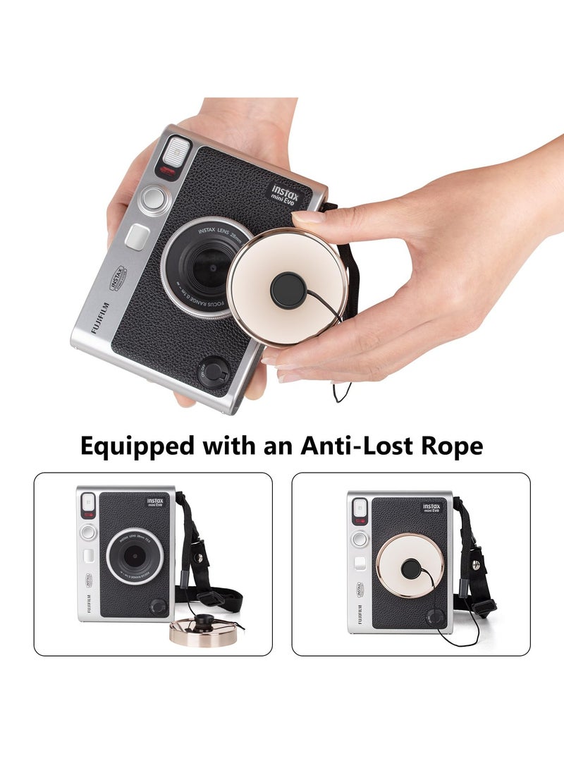 SYOSI - Mini EVO Lens Cap, Lens Protective Cap, Fuji Mini Accessories for Fuji Instax Mini Evo Lens Cover with Anti Loss Rope, PC Material Mini Evo Lens Cap with Flocking Internal - Image 1