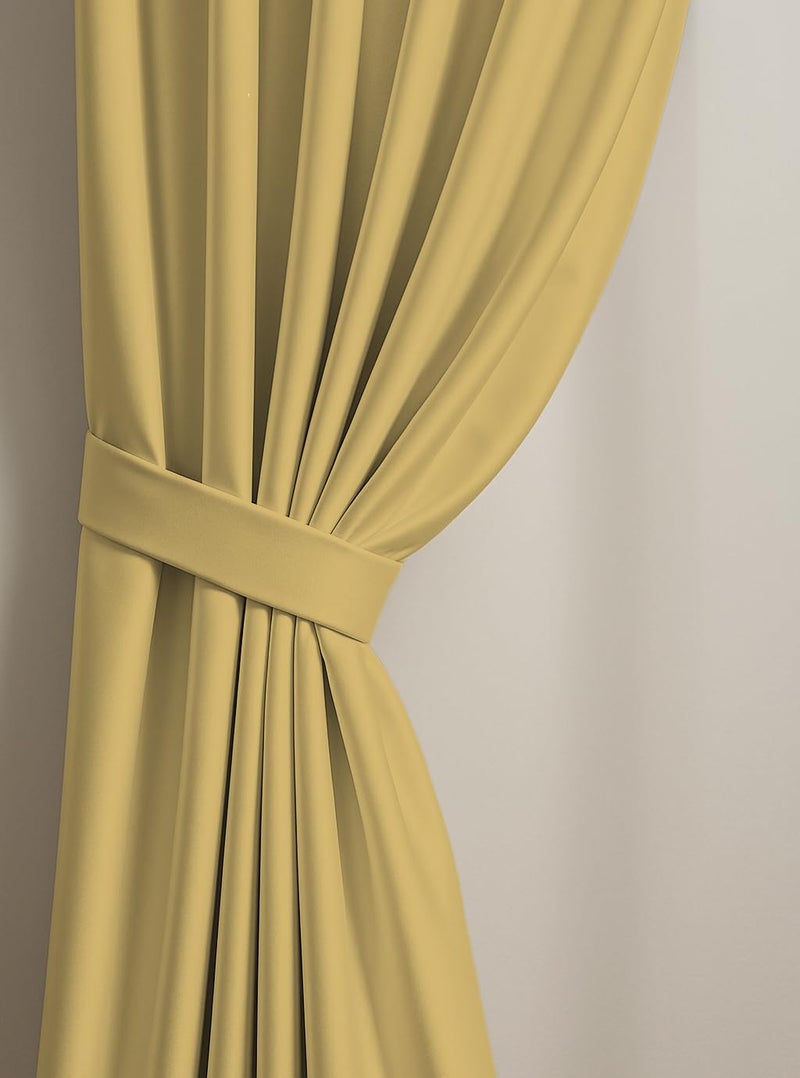 AMALI Elegant Blackout Curtains 2 Panel Set,16 Grommets, Size (L 274 x W 132) cm) for Living Room and Bedroom Shiny Polyester Fabric - Image 4