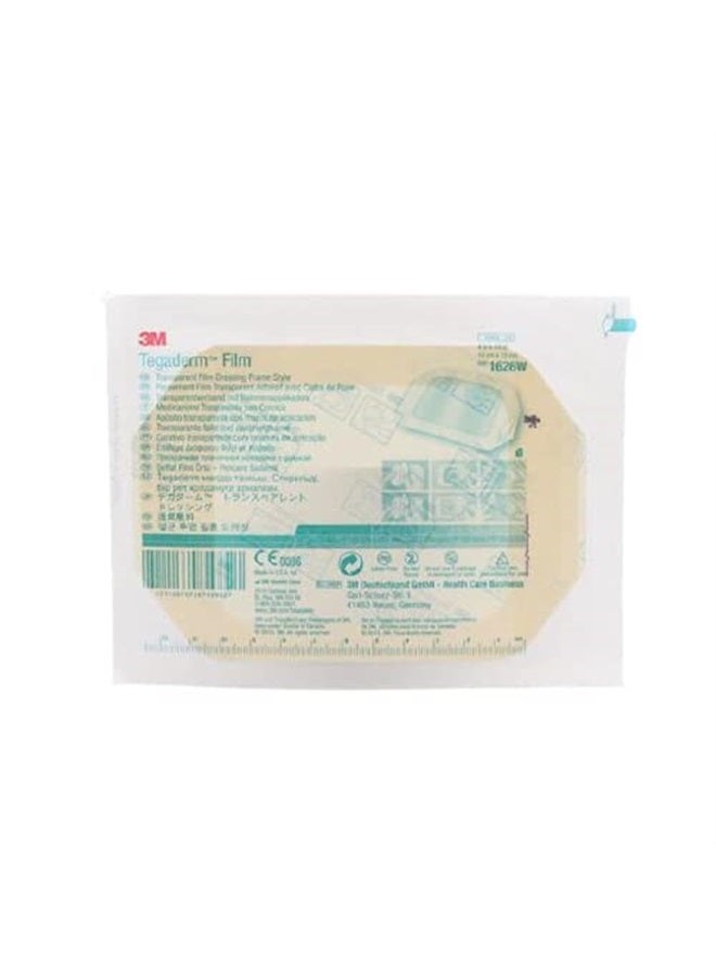 3M Tegaderm Transparent Dressing with Label 4" x 4 3/4" (10 x 12 cm) 25 per Box #1626W (25 Box) - Image 1