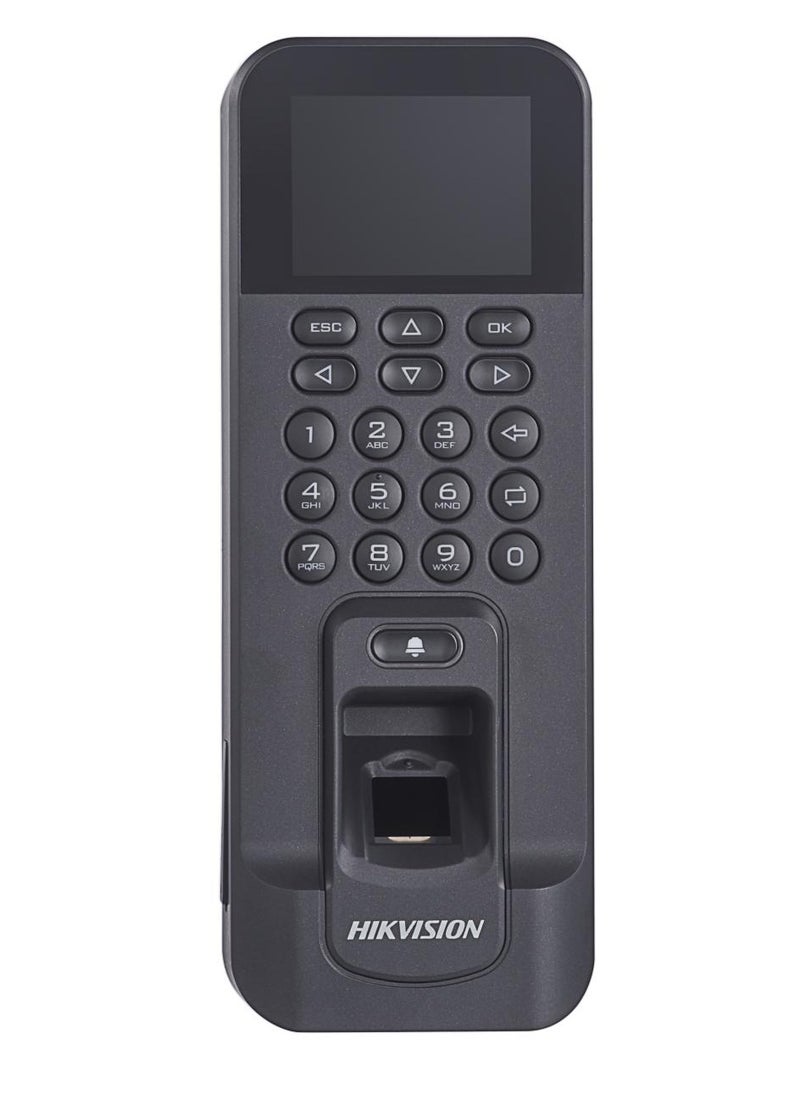 HIKVISION Hikvision DS-K1T804AMF Pro Series Fingerprint Terminal – 4.3" Color Touch Screen, 2000 Fingerprint Capacity, 100,000 Event Storage, 1:1/1,Fingerprint Matching, TCP/IP & Wiegand, Anti-Spoofing Technology, Multi-Functional Access Control & Time Attendance Solution, Built-in Camera for Photo Capture, User-friendly Interface 