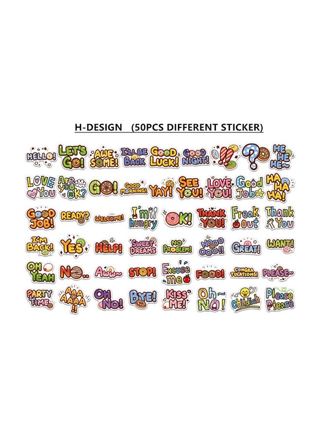 NIBEMINENT 50-Piece Waterproof Cool Stickers 5-10centimeter - Image 1