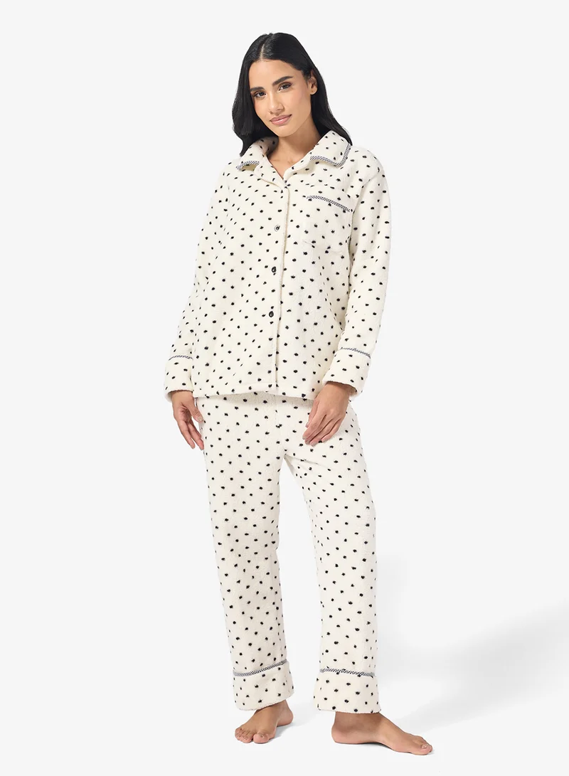 Ginger Cozy Velour Loungewear Pyjama Set